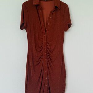 FASHION NOVA burnt orange summer mini dress